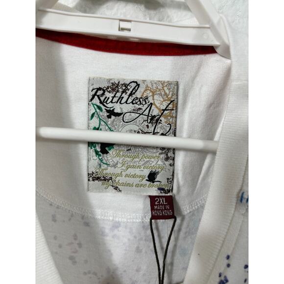 Ruthless Art Shirt Mens Size 2XL Geometric Short Sleeve Embroidered Multicolor - Picture 8 of 12
